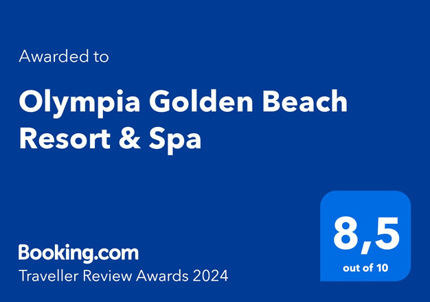 Traveler Review Award 2024 από την Booking.com - Olympia Golden Beach Resort & Spa