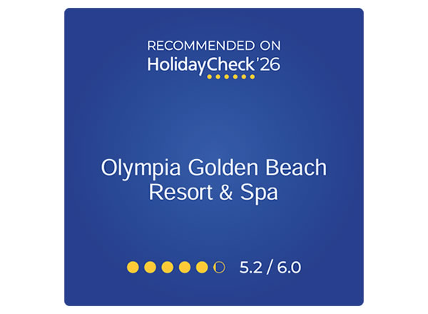 &Delta;&iota;ά&kappa;&rho;&iota;&sigma;&eta; &ldquo;Recommended on HolidayCheck 2026&rdquo; &gamma;&iota;&alpha; &tau;&omicron; Olympia Golden Beach Resort & Spa - Olympia Golden Beach Resort & Spa
